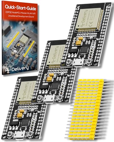 AZDelivery 3 x ESP-32 Dev Kit C unverlötet NodeMCU Module WLAN WiFi Development Board mit CP2102 (Nachfolgermodell zum ESP8266) und kompatibel mit Arduino inklusive E-Book!… von AZDelivery