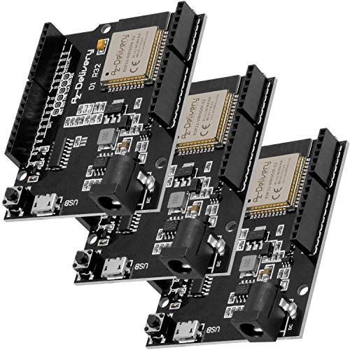 AZDelivery 3 x ESP32 NodeMCU D1 R32 WLAN Entwicklungsboard mit CH340G und WiFi + Bluetooth IoT mit Mikro USB kompatibel mit Arduino inklusive E-Book von AZDelivery