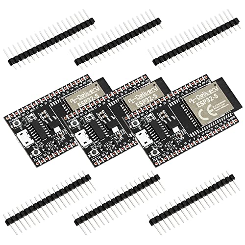 AZDelivery 3 x ESP32S Dev Kit C V4 NodeMCU WLAN/WiFi Development Board unverlötet kompatibel mit Arduino inklusive E-Book! (Nachfolger Modul von ESP32S Dev Kit C) von AZDelivery