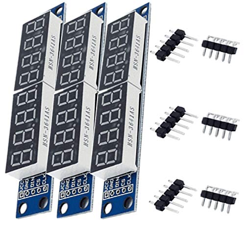 AZDelivery 3 x MAX7219 LED Modul TM1637 8 Bit 7-Segmentanzeige LED Display kompatibel mit Arduino und Raspberry Pi inklusive E-Book! von AZDelivery