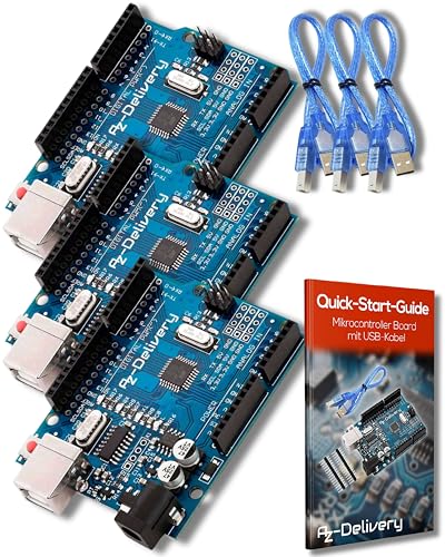 AZDelivery 3 x Mikrocontroller Board AZ-ATmega328-Board mit USB-Kabel inklusive E-Book! von AZDelivery