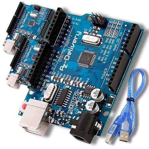 AZDelivery 3 x Mikrocontroller Board AZ-ATmega328-Board mit USB-Kabel inklusive E-Book! von AZDelivery
