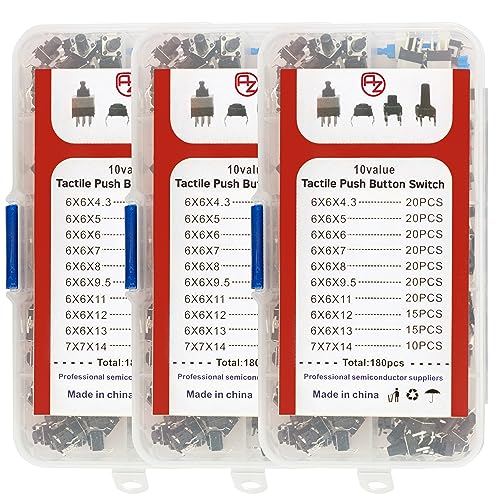AZDelivery 3 x Mikroschalter Taster Set - 180 Stück, Verschiedene Größen, Vielseitige Taster für Elektronik- und Mikrocontroller-Projekte AZDelivery 3 x Mikroschalter Taster Set - 180 Stück, Verschiedene Größen, Vielseitige Taster für Elektronik- und Mikrocontroller-Projekte von AZDelivery