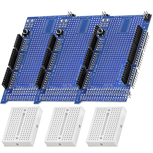 AZDelivery 3 x Prototyping Shield mit Mini Breadboard kompatibel mit Arduino und MEGA 2560 R3 inklusive E-Book! von AZDelivery