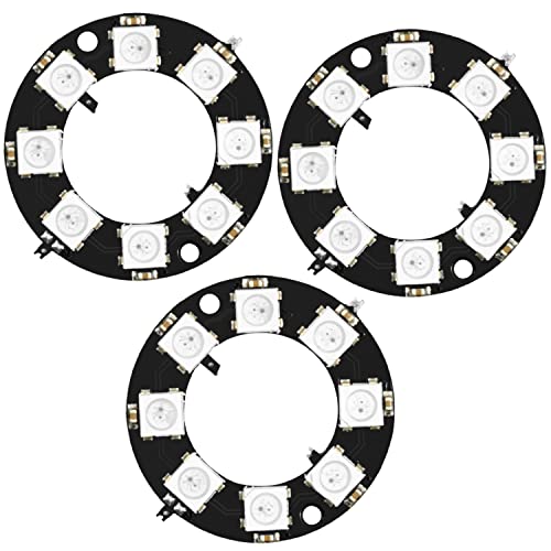 AZDelivery 3 x RGB LED Ring 8 bit WS2812 5050 RGB LED + integrierter Treiber RGB Lichtmodul | Kompatibel mit Arduino und Raspberry Pi von AZDelivery