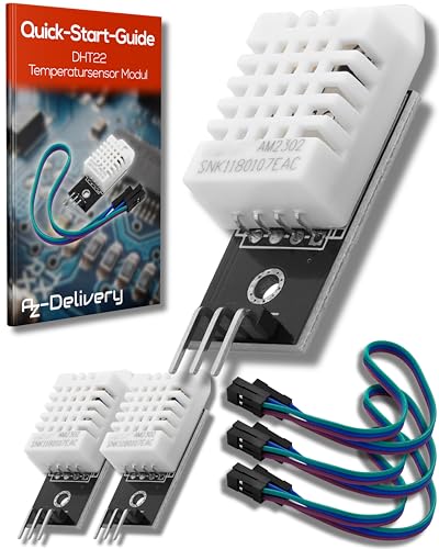 AZDelivery 3x DHT22 AM2302 Temperatursensor und Luftfeuchtigkeitssensor - Sensor mit Platine und Kabel - Set kompatibel mit Arduino und Raspberry Pi - inkl. E-Book von AZDelivery