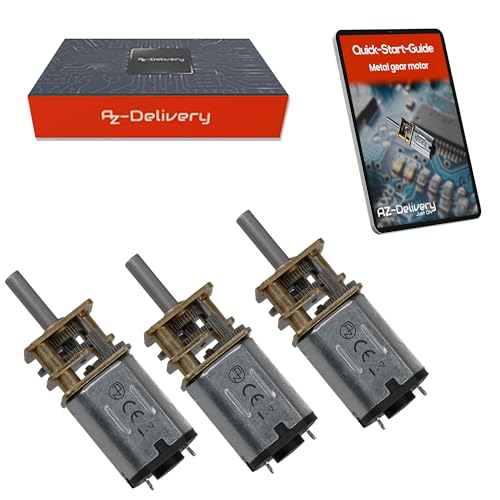 AZDelivery 3x GA12-N20 DC Getriebemotor 3-12V Mini-Metallmotor (80RPM) Präzise Steuerung für Modellbau, Robotik & DIY-Projekte | Langlebiges Metallgetriebe von AZDelivery