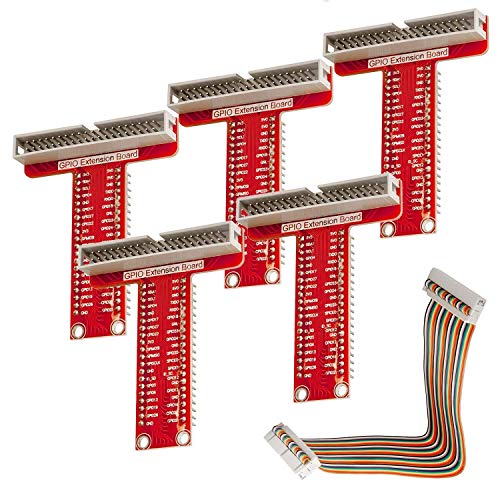 AZDelivery 5 x 40 Pins GPIO Breakout Board und kompatibles Flachband Ribbon Kabel kompatibel mit Raspberry Pi von AZDelivery
