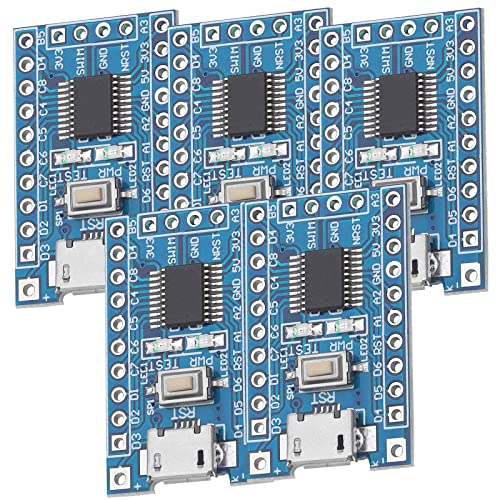 AZDelivery 5 x ARM STM8S103F3P6 8-Bit Minimum System Mikrocontroller Development Board Modul für STM8S Programmierung mit UART, I2C, SPI, und einem 5-Kanal 10-Bit ADC von AZDelivery