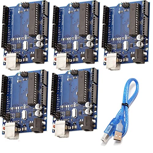AZDelivery 5 x AZ-ATmega328DIP-Board Mikrocontroller Board ATmega16U2 8-bit Entwicklerboard mit Hauptplatine und USB-Kabel inklusive E-Book! von AZDelivery