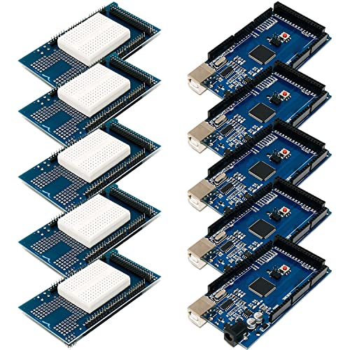 AZDelivery 5 x AZ-MEGA2560-Board Bundle mit Prototype Shield kompatibel mit AZ-MEGA2560-Board inklusive E-Book! von AZDelivery