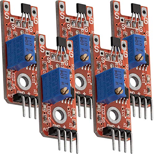 AZDelivery 5 x KY-024 Hall Sensor Linear Magnetic Sensor-Modul kompatibel mit Arduino und Raspberry Pi inklusive eBook! von AZDelivery