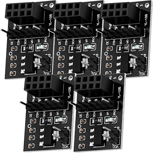 AZDelivery 5 x Kompatibel mit NRF24L01 Adapter für Kompatibel mit NRF24L01 RF Wireless Transceiver Modul 2.4 GHz 3.3V mit 8 Pins inklusive E-Book! von AZDelivery