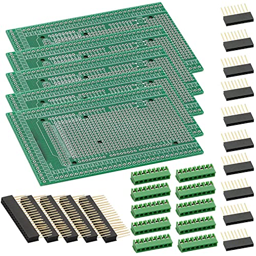 AZDelivery 5 x Komplettes Kit Shield Board Anschluss PCB Prototyp Solder Board Schraube Modul Gelötet Terminal Block kompatibel mit Mega 2560 R3 DIY Mikrocontroller Gelötet von AZDelivery