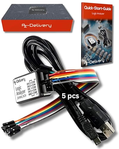 AZDelivery 5 x Logic Analyzer 8 CH, 24MHz mit USB-Kabel, kompatibel mit Arduino inklusive eBook! von AZDelivery