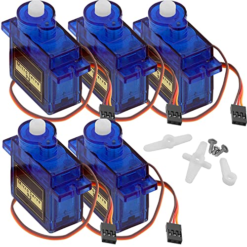 AZDelivery 5 x Micro Servo Motor kompatibel mit SG90 9G für RC Roboter Hubschrauber Flugzeug kompatibel mit Arduino inklusive E-Book! von AZDelivery