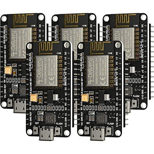 AZDelivery 5 x NodeMCU Amica Modul V2 ESP8266 ESP-12F WiFi WiFi Development Board mit CP2102 kompatibel mit Arduino inklusive E-Book! von AZDelivery