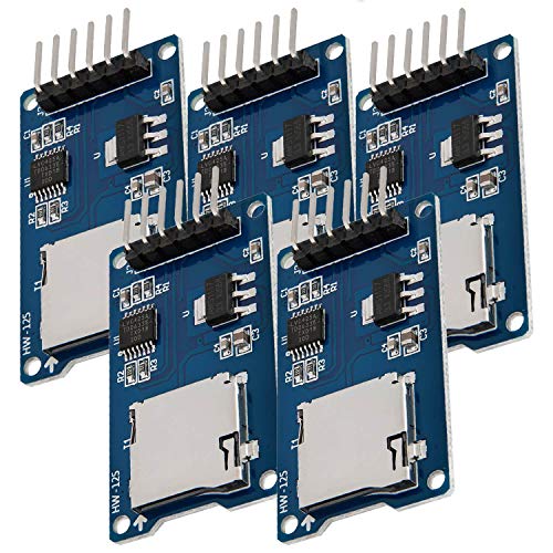 AZDelivery 5 x Set SPI Reader Micro Speicher SD TF Karte Memory Card Shield Modul kompatibel mit Arduino inklusive E-Book! von AZDelivery