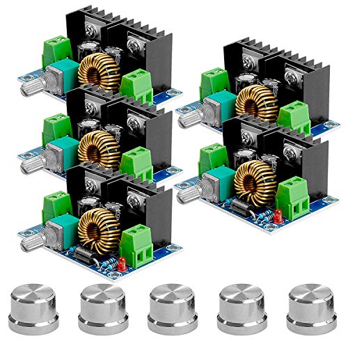 AZDelivery 5 x XL4016E1 DC-DC Step Down Buck Converter mit erweitertem Potentiometer, Spannungswandler PWM Einstellbar 4-40V auf 1.25-36V 8A Step Down XH-M401 kompatibel mit Arduino inklusive E-Book! von AZDelivery