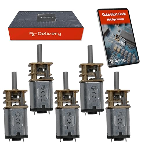 AZDelivery 5x GA12-N20 DC Getriebemotor 3-12V Mini-Metallmotor (80RPM) Präzise Steuerung für Modellbau, Robotik & DIY-Projekte | Langlebiges Metallgetriebe von AZDelivery