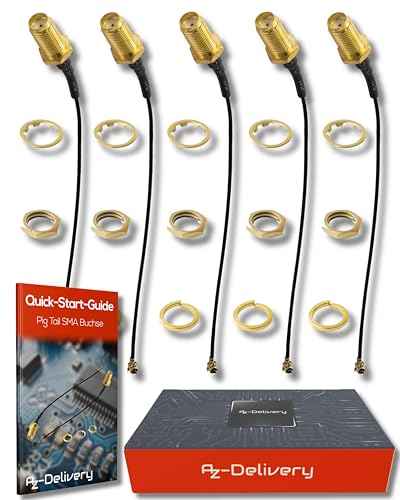 AZDelivery 5x IPEX zu SMA Pigtail Koaxialkabel, SMA Buchse zu UFL/u.FL/IPX/IPEX, RF Koaxial Adapter Pigtail Kabel AZDelivery 5x IPEX zu SMA Pigtail Koaxialkabel, SMA Buchse zu UFL/u.FL/IPX/IPEX, RF Koaxial Adapter Pigtail Kabel von AZDelivery
