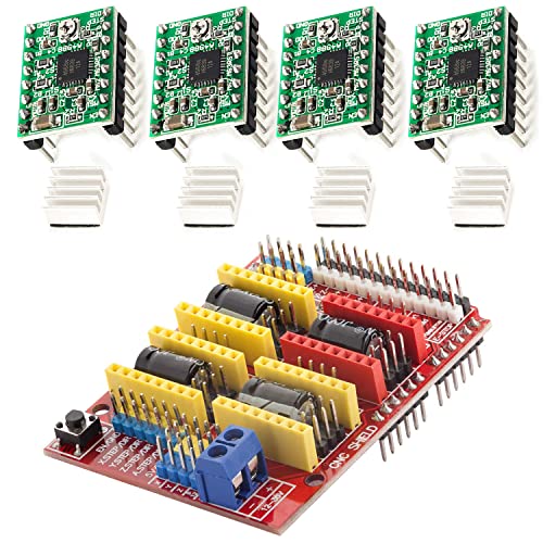 AZDelivery CNC Shield V3 Bundle mit 4 Stück A4988 Schrittmotor Treiber Stepper mit Kühlkörper, 3D Drucker kompatibel mit Arduino inklusive E-Book! AZDelivery CNC Shield V3 Bundle mit 4 Stück A4988 Schrittmotor Treiber Stepper mit Kühlkörper, 3D Drucker kompatibel mit Arduino inklusive E-Book! von AZDelivery