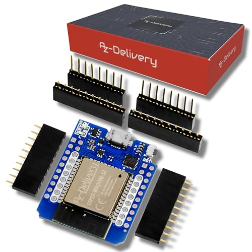 AZDelivery ESP32 D1 Mini NodeMCU WiFi Modul + Bluetooth Internet Entwicklungsboard kompatibel mit Arduino inklusive E-Book! von AZDelivery