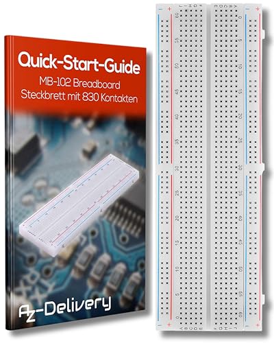 AZDelivery MB-102 Breadboard Steckbrett mit 830 Kontakten kompatibel mit Arduino von AZDelivery