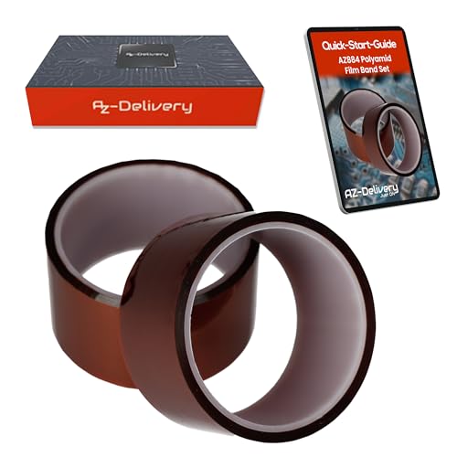 AZDelivery Polyimid Klebeband 5cm x 33m – Hitzebeständiges Klebeband bis 300°C – Perfekt für 3D-Druck, Sublimationsdruck, Elektronik und Isolierung AZDelivery Polyimid Klebeband 5cm x 33m – Hitzebeständiges Klebeband bis 300°C – Perfekt für 3D-Druck, Sublimationsdruck, Elektronik und Isolierung von AZDelivery