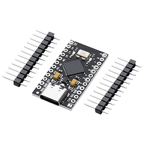 AZDelivery Pro Micro ATMEGA32U4 5V/16MHZ Entwicklungsboard Mikrocontroller Modul mit Bootloader IDE Entwicklungsboard mit 2 Row Pin Header USB C von AZDelivery