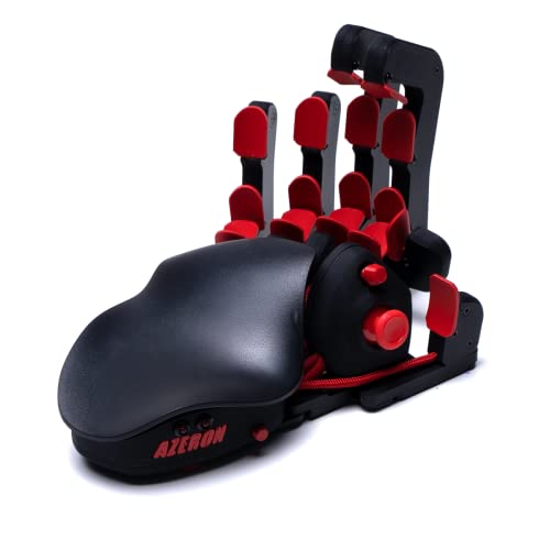 AZERON Klassische Gaming-Tastatur – Programmierbare Gaming-Tastatur für PC & Konsole Gaming – Maßgeschneiderte, 3D-gedruckte analoge Daumenstick-Tastatur mit 26 Tasten – für Rechtshänder (Rot) von AZERON