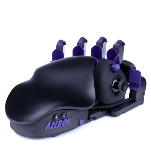 Azeron Compact Gaming Keypad – Programmierbare Gaming-Tastatur für PC-Gaming – 3D-gedruckte Tastatur mit Analogem Daumenstick und 24 programmierbaren Tasten für Linkshänder (Galaxy Purple) von AZERON