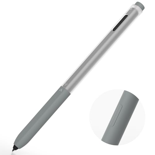 AZF Federmäppchen Kompatibel mit Samsung Galaxy Tab S7/S7+/S7 FE/S8/S8+/S8 Ultra/S9/S9+/S9 Ultra S Pen Case, mit Ober- und Unterdeckel getrennt, durchscheinende Silikonhülle. (Grau) von AZF