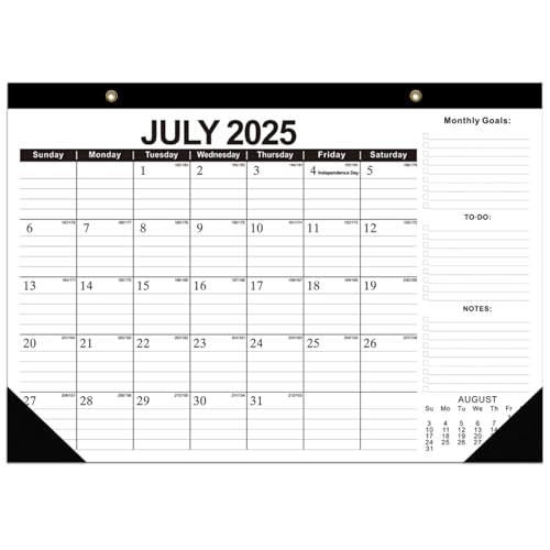 Schreibtischkalender 2025-2026, 17x12in 18 monatlich hängende Wandkalender von Juli 2025 bis Dezember 2026 mit Aufgabenliste & Notizen, Eckschutz für Home Office School Schreibtischkalender 2025-2026, 17x12in 18 monatlich hängende Wandkalender von Juli 2025 bis Dezember 2026 mit Aufgabenliste & Notizen, Eckschutz für Home Office School von AZIDWERYQ