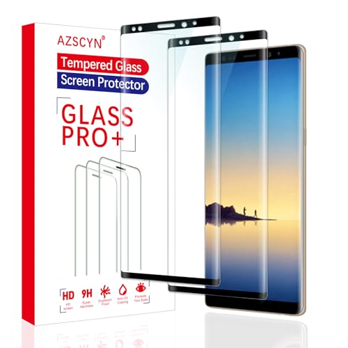 [2 Stück] Schutzfolie für Samsung Galaxy Note 8, 3D Vollständige Displayschutz Blasenfreie Folie, Panzer Schutz Glas, 9H Edge Schutzglas Panzerglasfolie, Sensitive Touch, HD von AZSCYN