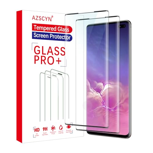 [2 Stück] Schutzfolie für Samsung Galaxy S10 Plus, 3D Vollständige Displayschutz Blasenfreie Folie, Panzer Schutz Glas, 9H Edge Schutzglas Panzerglasfolie, Sensitive Touch, HD von AZSCYN