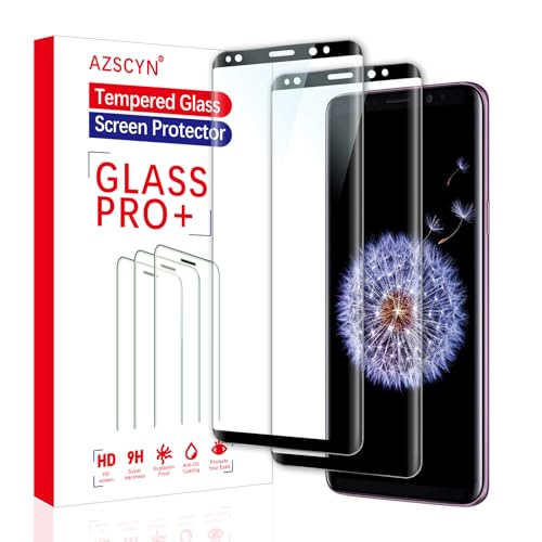 [2 Stück] Schutzfolie für Samsung Galaxy S9, 3D Vollständige Displayschutz Blasenfreie Folie, Panzer Schutz Glas, 9H Edge Schutzglas Panzerglasfolie, Sensitive Touch, HD von AZSCYN