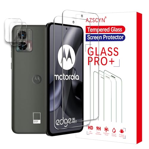 Schutzfolie für Motorola Moto Edge 30 Neo, 2 x Panzer Schutz Glas und 2 x Kamera Panzer Schutzfolie Kameraschutz, Displayschutzfolie-kratzfest -keine Luftblasen -Einfache Installation von AZSCYN