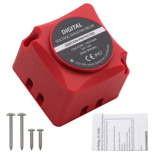 AZURAOKEY 12 V 24 V Dual Smart Battery Isolator - 125A Dual Battery System VSR Isolator Digitalspannung Sensitive Relais -Relais -Autospannungsrelais for UTV RV AZURAOKEY 12 V 24 V Dual Smart Battery Isolator - 125A Dual Battery System VSR Isolator Digitalspannung Sensitive Relais -Relais -Autospannungsrelais for UTV RV von AZURAOKEY
