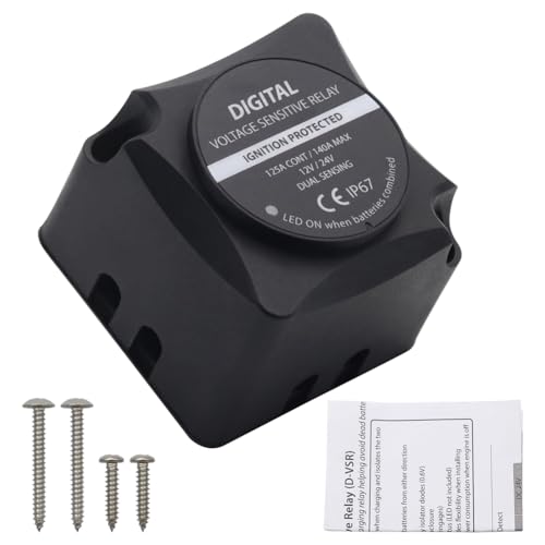 AZURAOKEY 12 V 24 V Dual Smart Battery Isolator - 125A Dual Battery System VSR Isolator Digitalspannung Sensitive Relais -Relais -Autospannungsrelais for UTV RV AZURAOKEY 12 V 24 V Dual Smart Battery Isolator - 125A Dual Battery System VSR Isolator Digitalspannung Sensitive Relais -Relais -Autospannungsrelais for UTV RV von AZURAOKEY