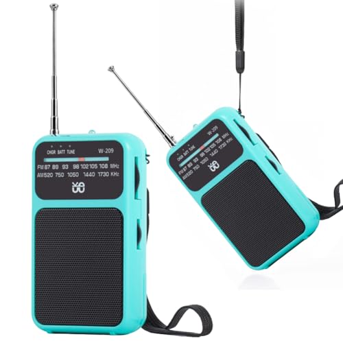 AZURAOKEY 2 Band Stereo Radio, eingebauter Lautsprecher Teleskop-Antennen-Batterie-Batterie-Batterie-Pocket Radios Receiver Taschenlampe mit 3,5-mm-Kopfhörerbuchse for Outdoor & Innen- und N AZURAOKEY 2 Band Stereo Radio, eingebauter Lautsprecher Teleskop-Antennen-Batterie-Batterie-Batterie-Pocket Radios Receiver Taschenlampe mit 3,5-mm-Kopfhörerbuchse for Outdoor & Innen- und N von AZURAOKEY