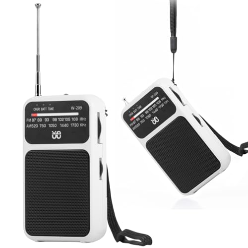 AZURAOKEY 2 Band Stereo Radio, eingebauter Lautsprecher Teleskop-Antennen-Batterie-Batterie-Batterie-Pocket Radios Receiver Taschenlampe mit 3,5-mm-Kopfhörerbuchse for Outdoor & Innen- und N AZURAOKEY 2 Band Stereo Radio, eingebauter Lautsprecher Teleskop-Antennen-Batterie-Batterie-Batterie-Pocket Radios Receiver Taschenlampe mit 3,5-mm-Kopfhörerbuchse for Outdoor & Innen- und N von AZURAOKEY