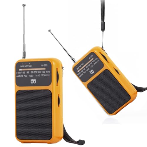 AZURAOKEY 2 Band Stereo Radio, eingebauter Lautsprecher Teleskop-Antennen-Batterie-Batterie-Batterie-Pocket Radios Receiver Taschenlampe mit 3,5-mm-Kopfhörerbuchse for Outdoor & Innen- und N AZURAOKEY 2 Band Stereo Radio, eingebauter Lautsprecher Teleskop-Antennen-Batterie-Batterie-Batterie-Pocket Radios Receiver Taschenlampe mit 3,5-mm-Kopfhörerbuchse for Outdoor & Innen- und N von AZURAOKEY