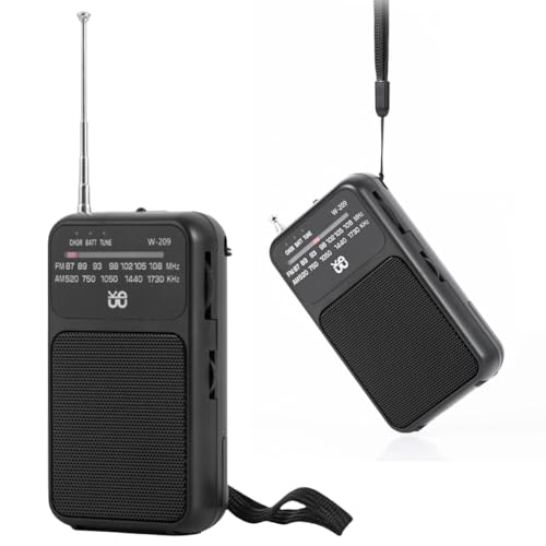 AZURAOKEY 2 Band Stereo Radio, eingebauter Lautsprecher Teleskop-Antennen-Batterie-Batterie-Batterie-Pocket Radios Receiver Taschenlampe mit 3,5-mm-Kopfhörerbuchse for Outdoor & Innen- und N AZURAOKEY 2 Band Stereo Radio, eingebauter Lautsprecher Teleskop-Antennen-Batterie-Batterie-Batterie-Pocket Radios Receiver Taschenlampe mit 3,5-mm-Kopfhörerbuchse for Outdoor & Innen- und N von AZURAOKEY