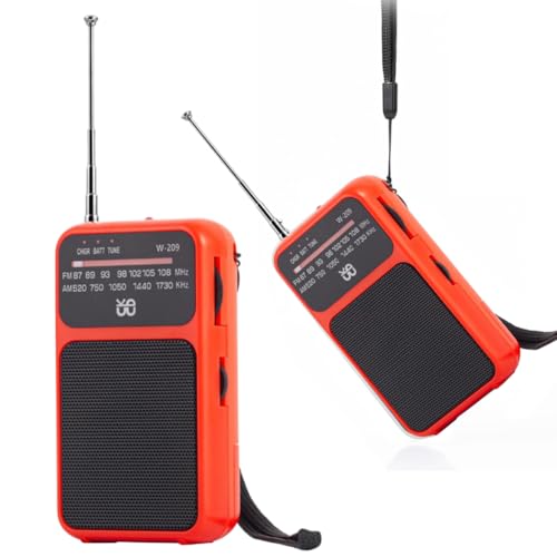 AZURAOKEY 2 Band Stereo Radio, eingebauter Lautsprecher Teleskop-Antennen-Batterie-Batterie-Batterie-Pocket Radios Receiver Taschenlampe mit 3,5-mm-Kopfhörerbuchse for Outdoor & Innen- und N AZURAOKEY 2 Band Stereo Radio, eingebauter Lautsprecher Teleskop-Antennen-Batterie-Batterie-Batterie-Pocket Radios Receiver Taschenlampe mit 3,5-mm-Kopfhörerbuchse for Outdoor & Innen- und N von AZURAOKEY