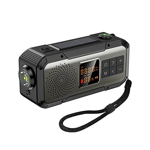 AZURAOKEY Emergency Crank Radio mit BT -Lautsprecher, Solar- und Batterieleistung, SOS -Alarm, LED -Taschenlampe und Kompass - tragbares Uhrwerk -Radio for Camping-, Not- und Stromausfälle AZURAOKEY Emergency Crank Radio mit BT -Lautsprecher, Solar- und Batterieleistung, SOS -Alarm, LED -Taschenlampe und Kompass - tragbares Uhrwerk -Radio for Camping-, Not- und Stromausfälle von AZURAOKEY