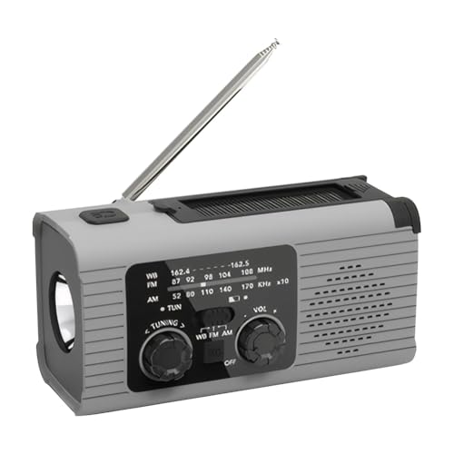 AZURAOKEY Handkurbel Radio mit Solarbetrieb, Tragbares Notfallradio mit 2000mAh Akku, AM/FM Radio, LED-Taschenlampe & SOS-Alarm, ideal for Camping, Wandern & Stromausfälle AZURAOKEY Handkurbel Radio mit Solarbetrieb, Tragbares Notfallradio mit 2000mAh Akku, AM/FM Radio, LED-Taschenlampe & SOS-Alarm, ideal for Camping, Wandern & Stromausfälle von AZURAOKEY