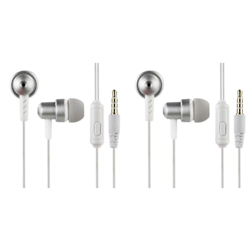 AZURAOKEY Kabelgebundene Metall-Ohrhörer, langlebig, geflochtener Draht, Subwoofer-Headset, Ohrstöpsel mit Mikrofon, Stereo-In-Ear-Bass, passend für alle 3,5-mm-Schnittstellen, 1rf3sq7hu1yg2le8, 2 von AZURAOKEY