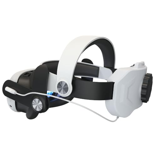 AZURAOKEY Kopfgurt mit Akku for Meta Quest 3, Verstellbarer, Leichter Ersatz-Elite-Gurt for VR, 6000 mAh, wiederaufladbarer Akku, alternativer Kopfgurt von AZURAOKEY