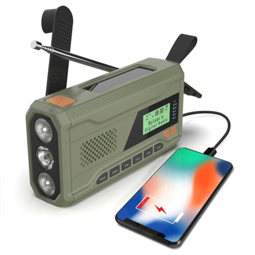 AZURAOKEY Kurbelradio DAB/FM mit 4500mAh Akku Wiederaufladbare, Notfallradio mit Taschenlampe, Wiederaufladbares Wetterradio for Outdoor-Camping und Notfallsituationen AZURAOKEY Kurbelradio DAB/FM mit 4500mAh Akku Wiederaufladbare, Notfallradio mit Taschenlampe, Wiederaufladbares Wetterradio for Outdoor-Camping und Notfallsituationen von AZURAOKEY